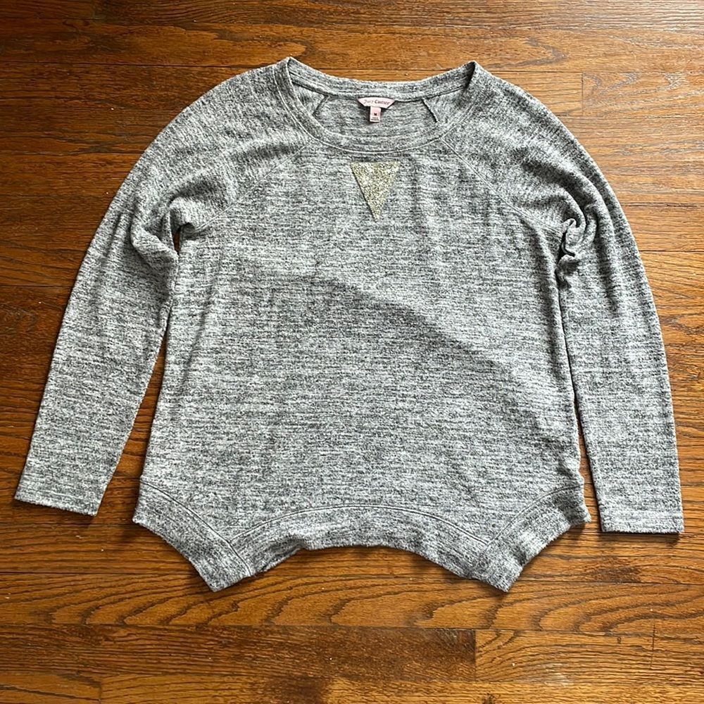 Juicy Couture Gray Sweater with Sparkle Triangle Detail